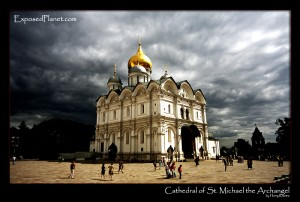 Cathedral of St Michael the Archangel inside the Moscow Kremlin, just before the storm Cathedral of St Michael the Archangel inside the Moscow Kremlin, just before the storm