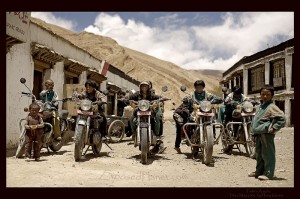 Tashi Dzom Angels in Tibet on Royal Enfield bikes