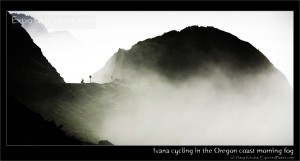 Cyclist cycling in the Oregon fog at the Pacific coast. (c) Harry Kikstra, ExposedPlanet.com Cyclist cycling in the Oregon fog at the Pacific coast. (c) Harry Kikstra, ExposedPlanet.com