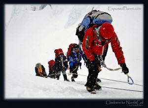Climbers on their way to North Col of Everest. (c) Harry Kikstra, ExposedPlanet.com Climbers on their way to North Col of Everest. (c) Harry Kikstra, ExposedPlanet.com