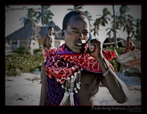 Paulo calling from his beach office in Zanzibar. © ExposedPlanet.com Images, all rights reserved
